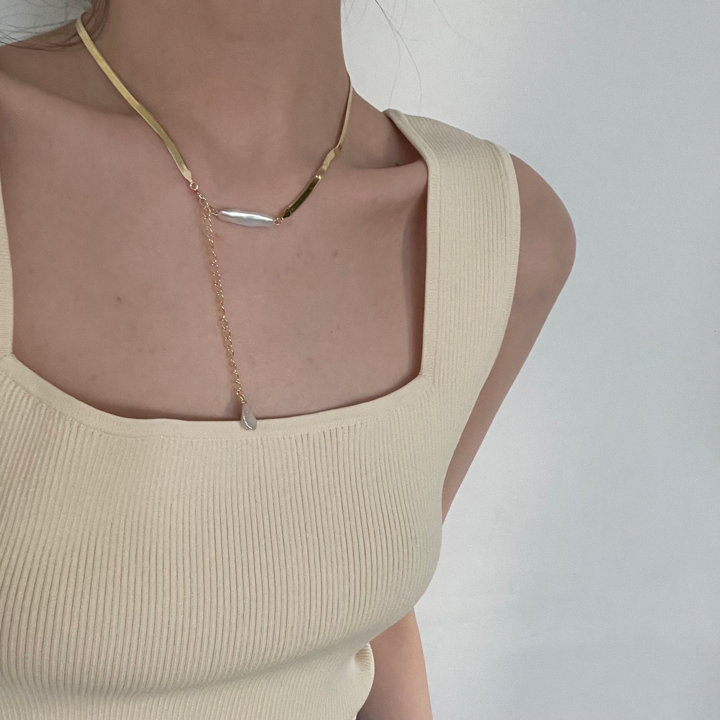 Herringbone Baroque Chain Necklace