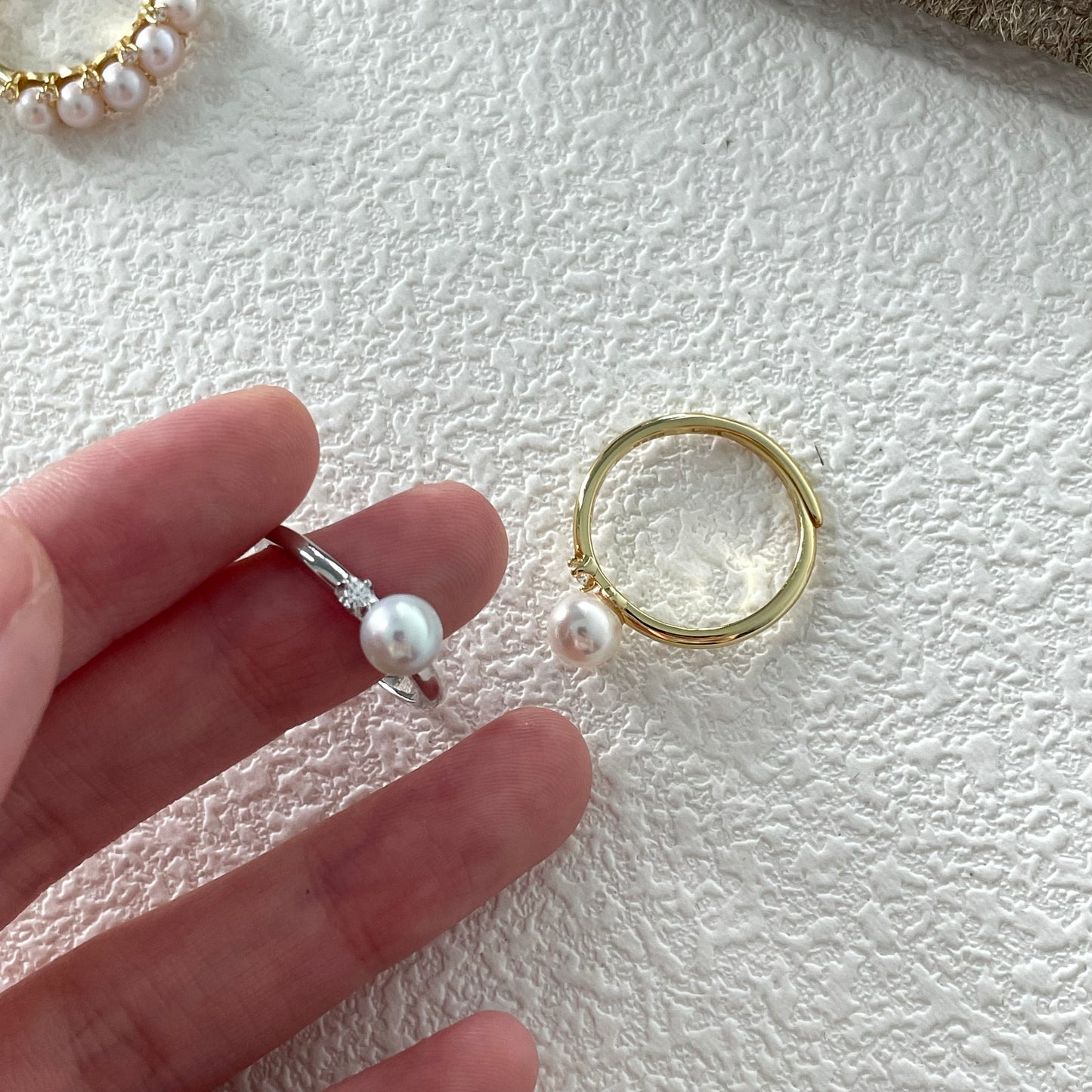 Solitaire Pearl Ring
