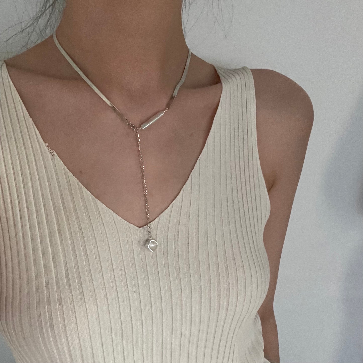 Herringbone Baroque Chain Necklace