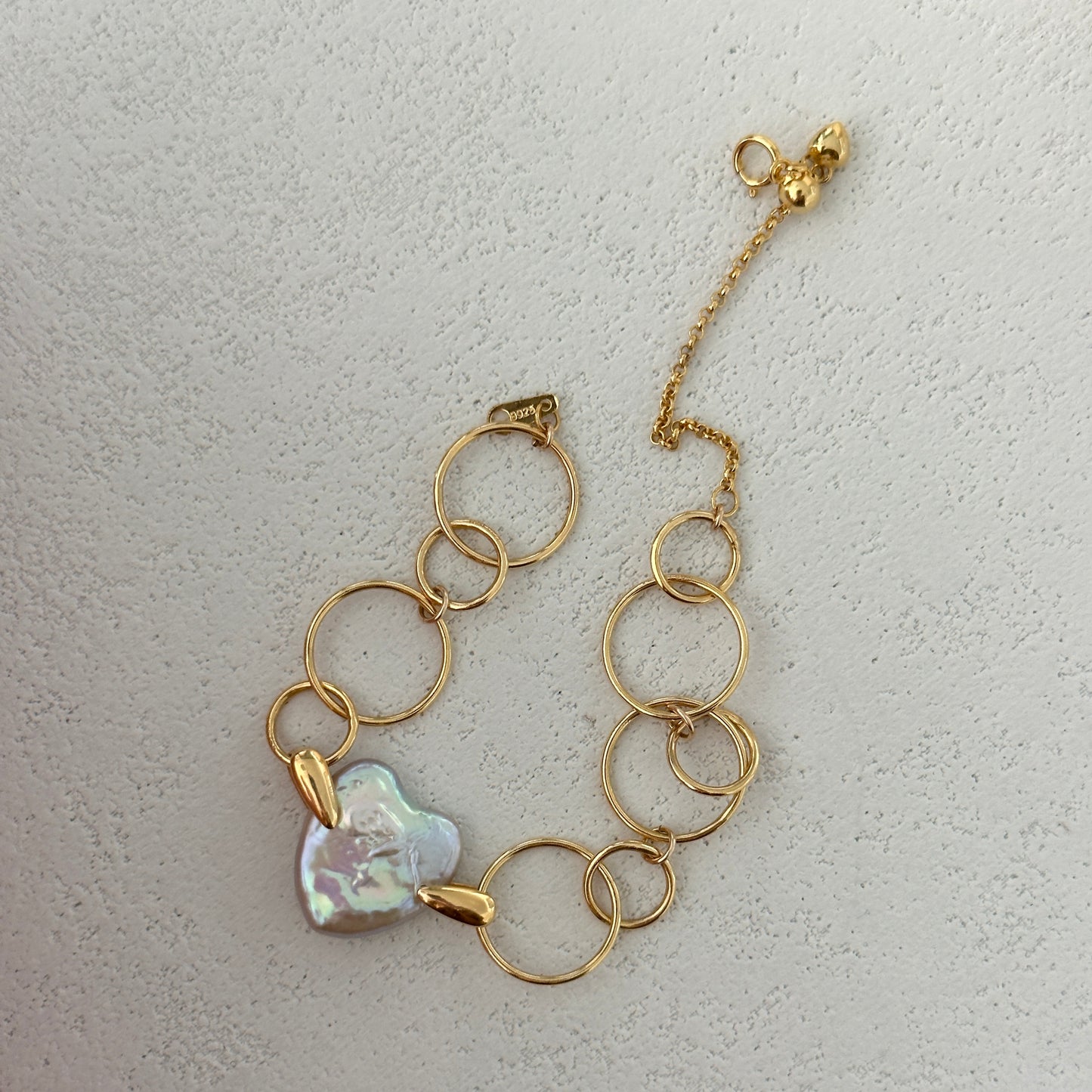 Geometric Ring & Heart Bracelet Yellmok