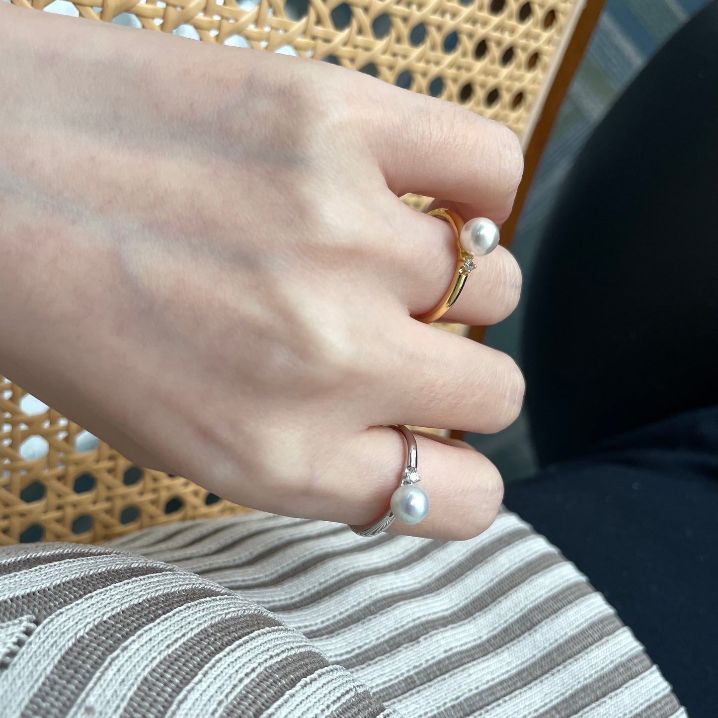 Solitaire Pearl Ring