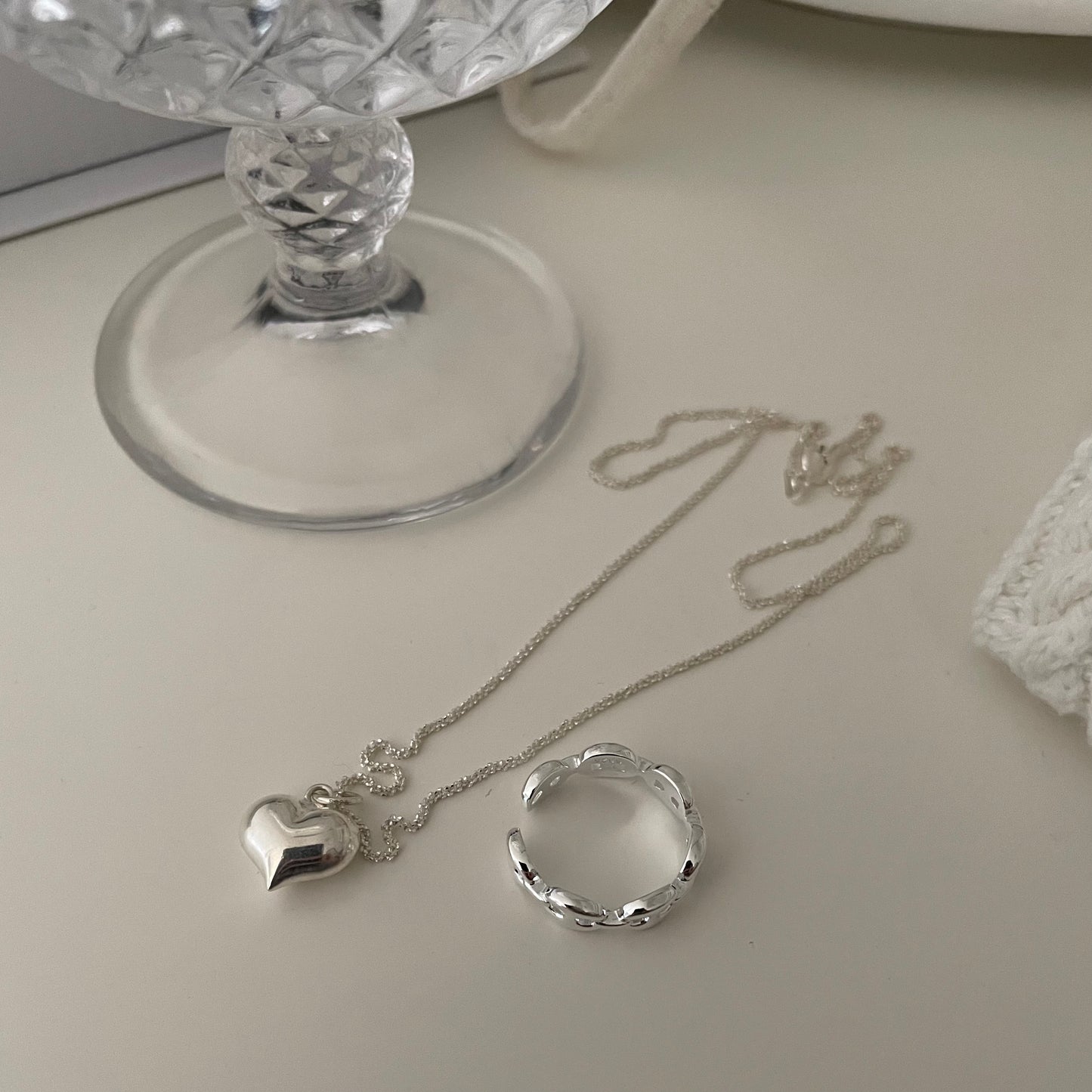 Heart Snowflake Chain Necklace