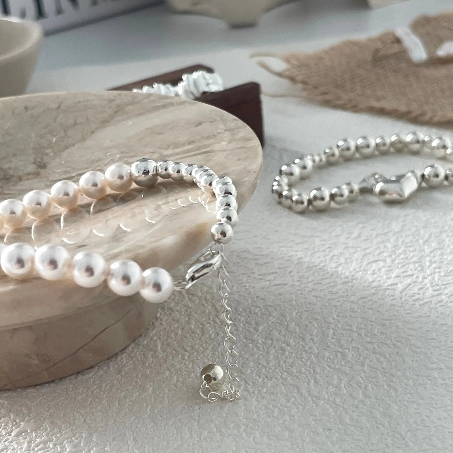 Silver Ball Pearl Bracelet Fairysbox