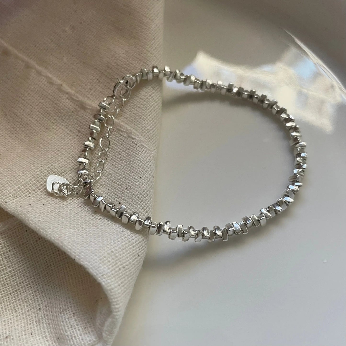 Small Silver Bead Bracelet Yellmok