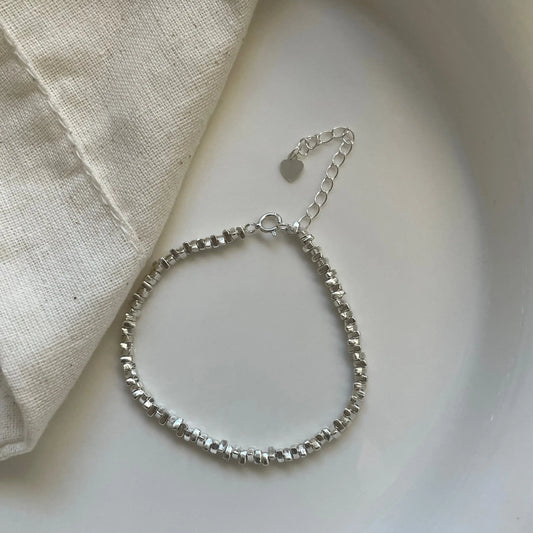 Small Silver Bead Bracelet Yellmok